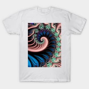 Pink and blue fractal spirals T-Shirt